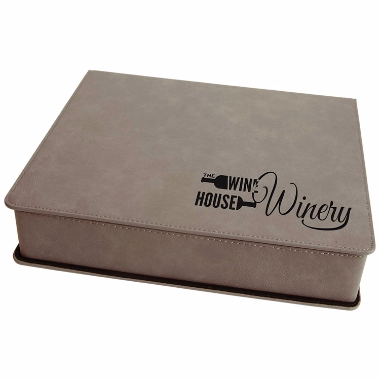 Gray Leatherette 5-Piece Wine Tool Set