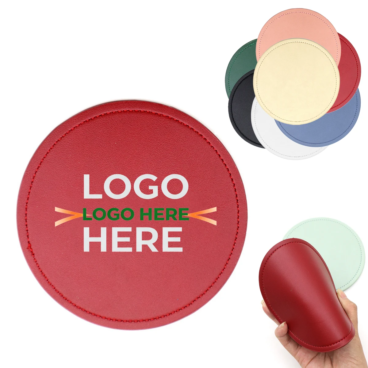 Customized round PU coaster 1