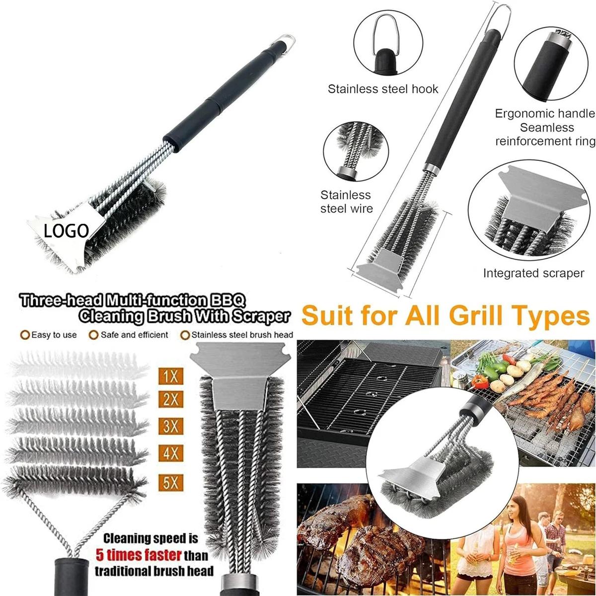 18" Wire Cleaning Grill Brush 1