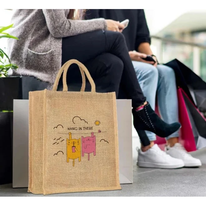 Jute Bags - Printed (Front and Back), custom tote bag with logo imprint 1