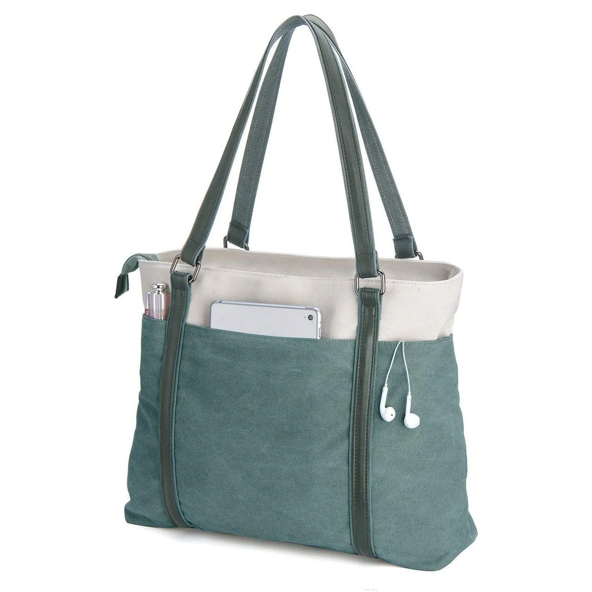 Work Bag with Laptop Compartment Zipper Pockets Teacher Totes Purse 1