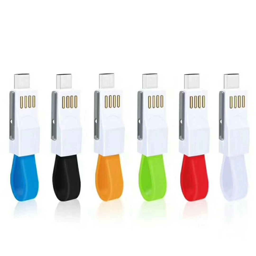 Mini 3 in 1 Short Keychain Magnet Charging Cable 1