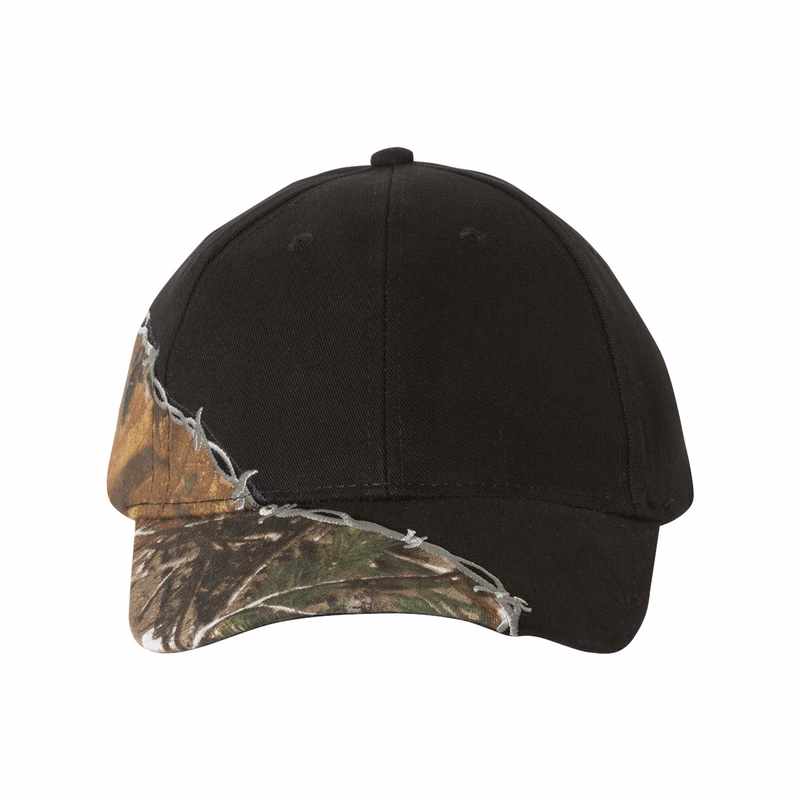 Licensed Camo with Barbed Wire Embroidery Cap - LC4BW