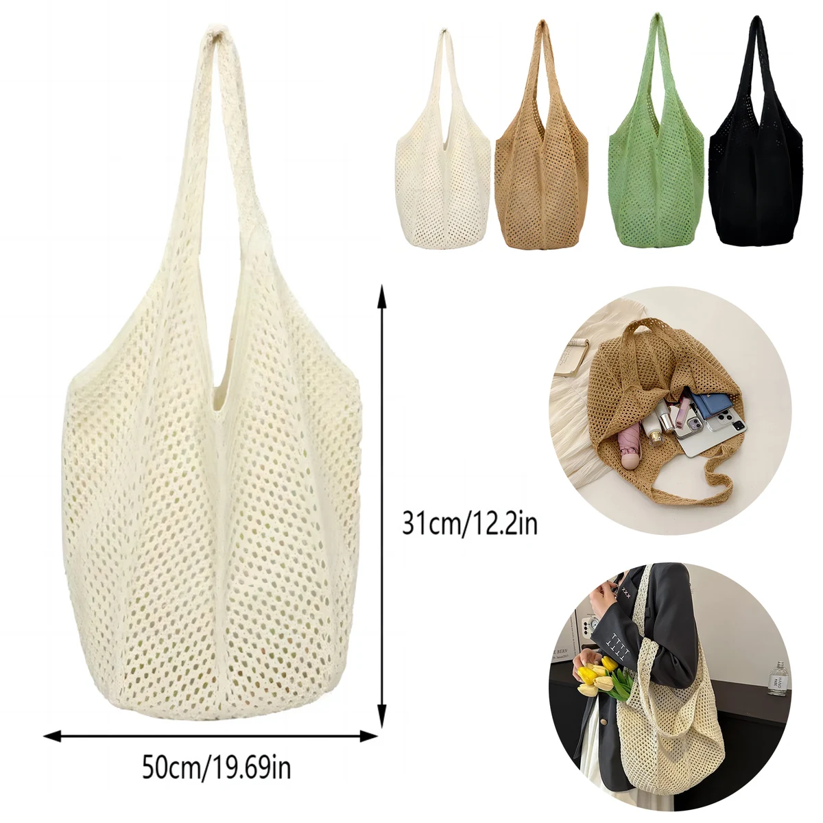 Chic Crochet Tote Bag, custom tote bag with logo imprint 1