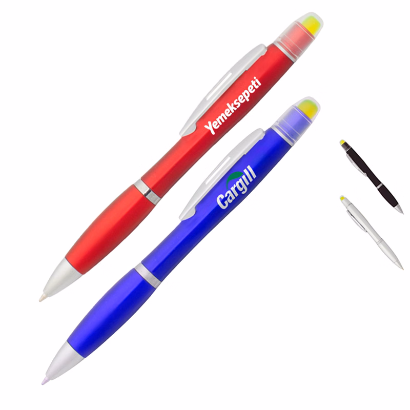 Combo Highlighter Pen w/ Custom Logo Twist Action Pens