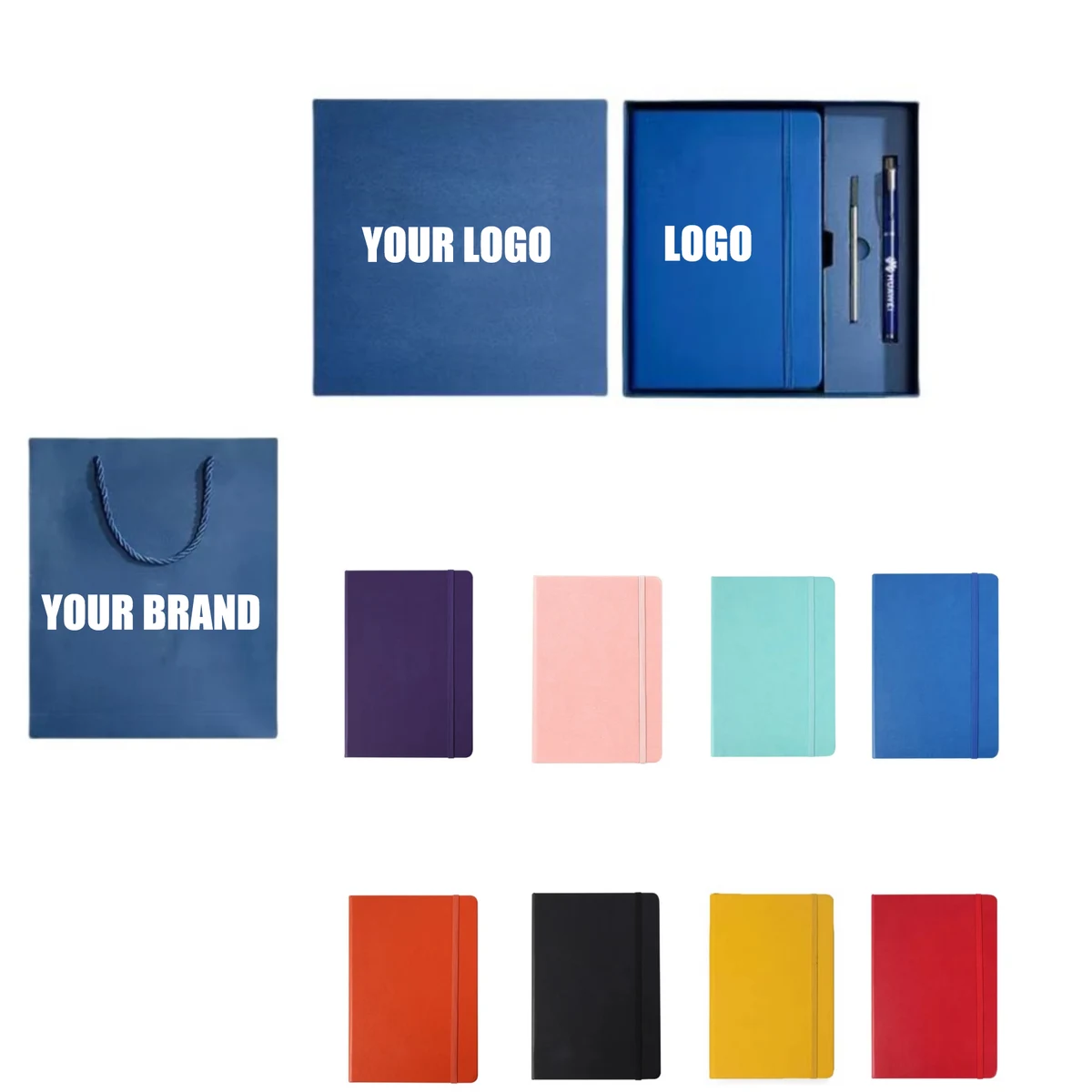 200 Pages PU Leather Personalized A5 Journal Notebook Set with Pen & Gift Box 1