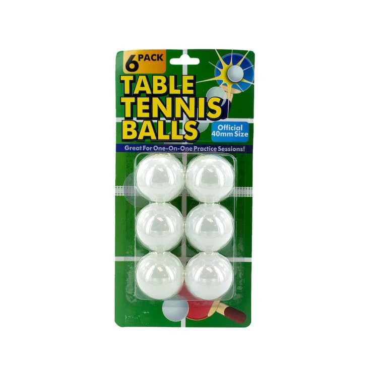 Official Size Ping Pong Balls - 6 Pack White 1.75" 1