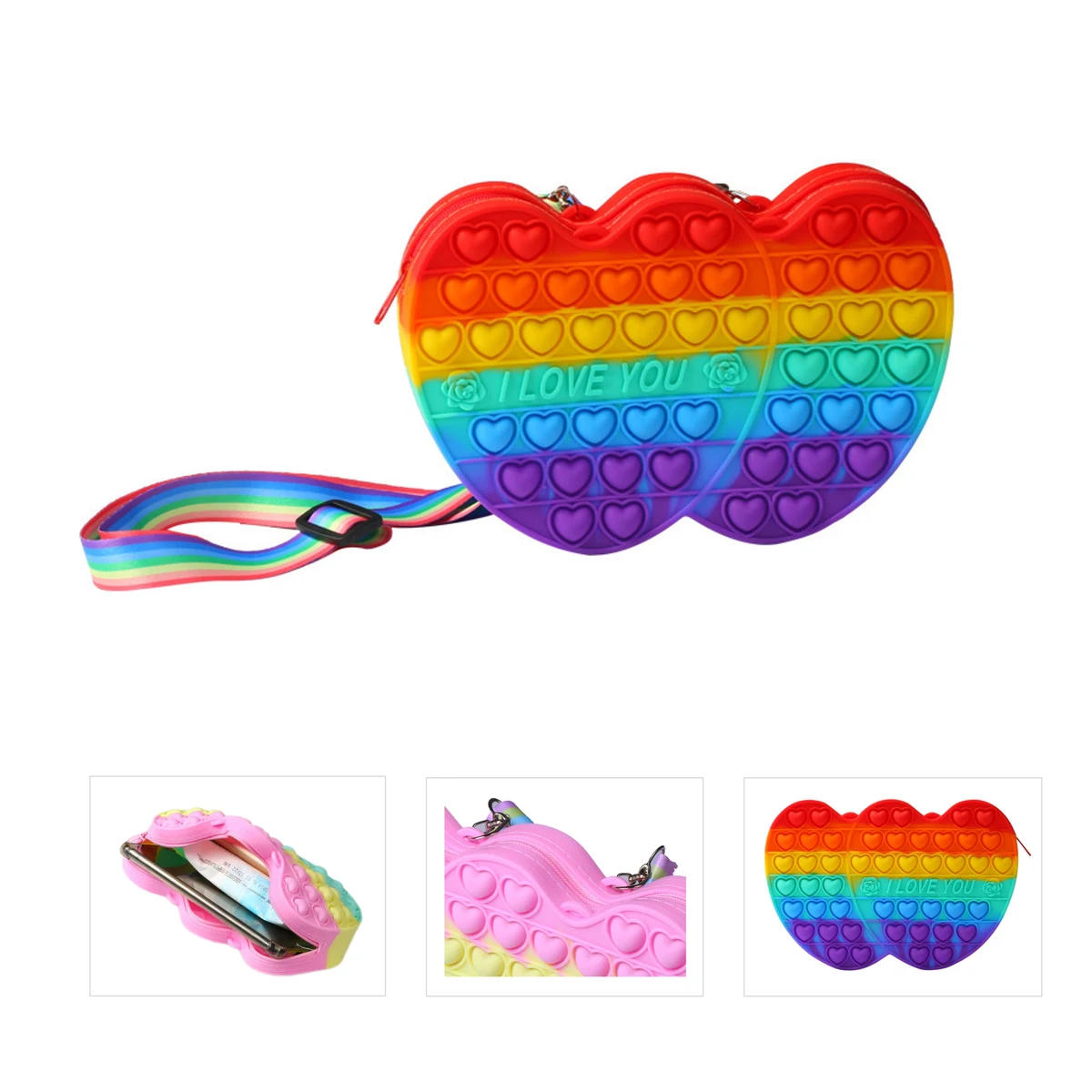 Silicone Heart Shape Shoulder Bag (direct import) 1