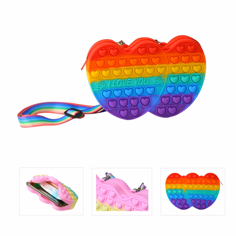 Silicone Heart Shape Shoulder Bag (direct import)