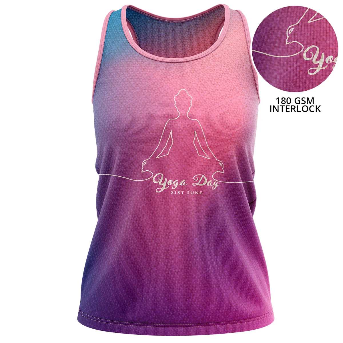 Women's 180 GSM Poly Interlock Sublimation Tank Tops 1