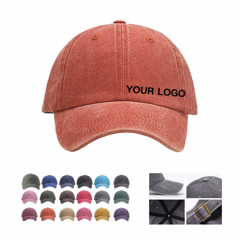 Durable Six Panel Vintage Cotton Cap for Outdoor Sports