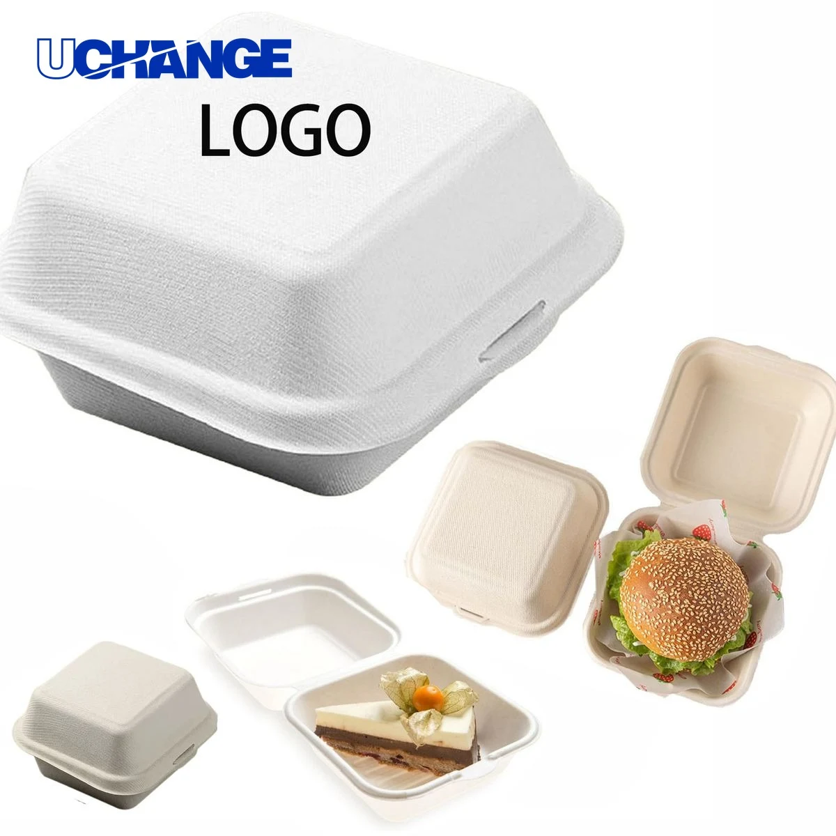 Biodegradable Burger Box with Lid 1