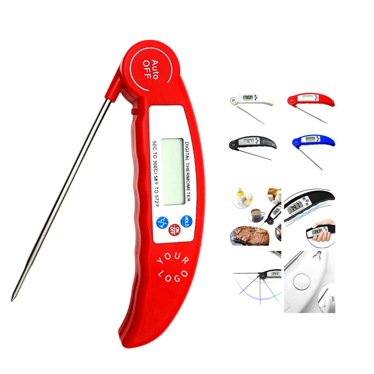Foldable Stainless Steel Probe Kitchen Food Thermometer 1