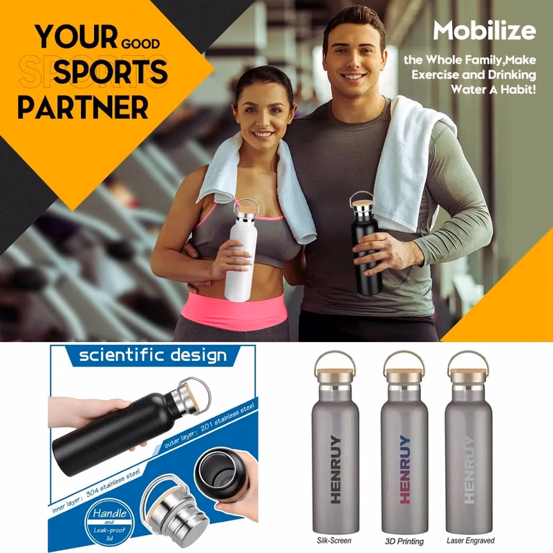 20oz Stainless Steel Tumbler with Bamboo Cap