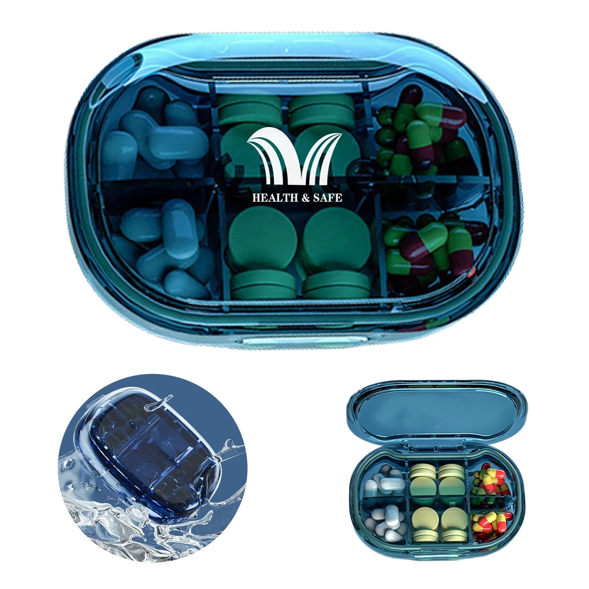 6 Compartment Mini Pill Case Organizer 1