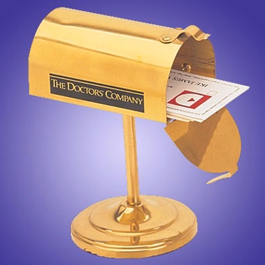 MAILBOX BRASS CARD HOLDER