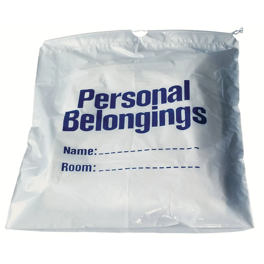 Personal Belongings Bags - Drawstring White 1