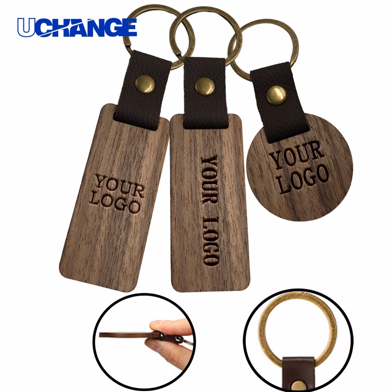 Laser Engraved Walnut Keychain