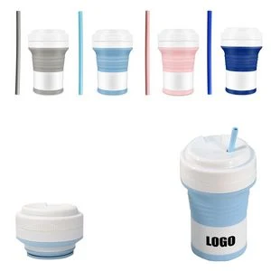 550ml Collapsible Cup With Straw And Sip Lid 1