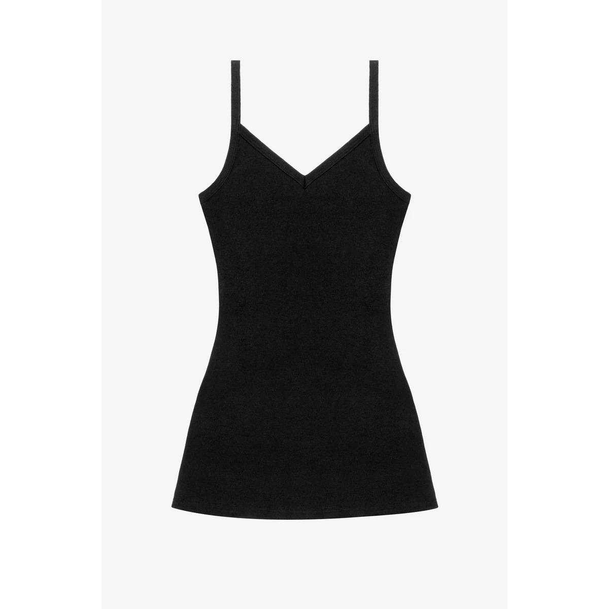 14/1 RIB SPAGHETTI V-NECK DRESS 1