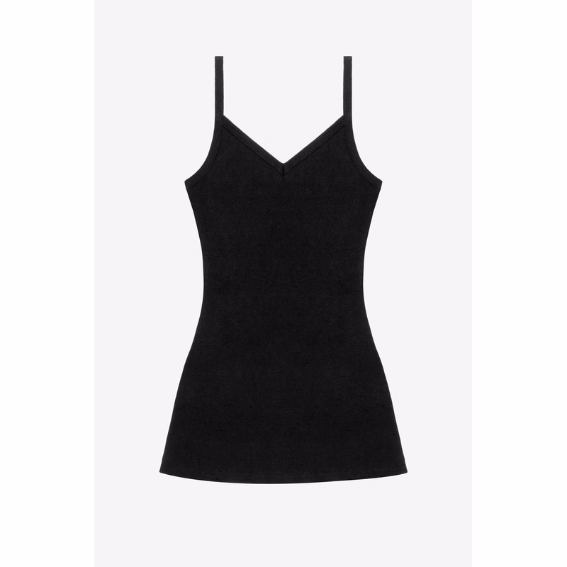 14/1 RIB SPAGHETTI V-NECK DRESS