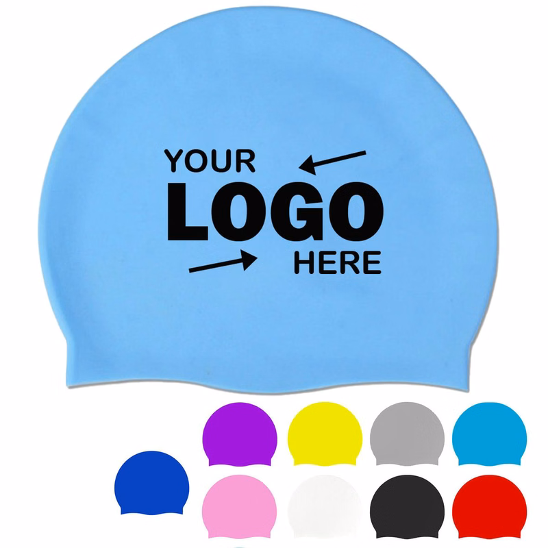 MOQ 50 Multicolored Silicone Swimming Cap