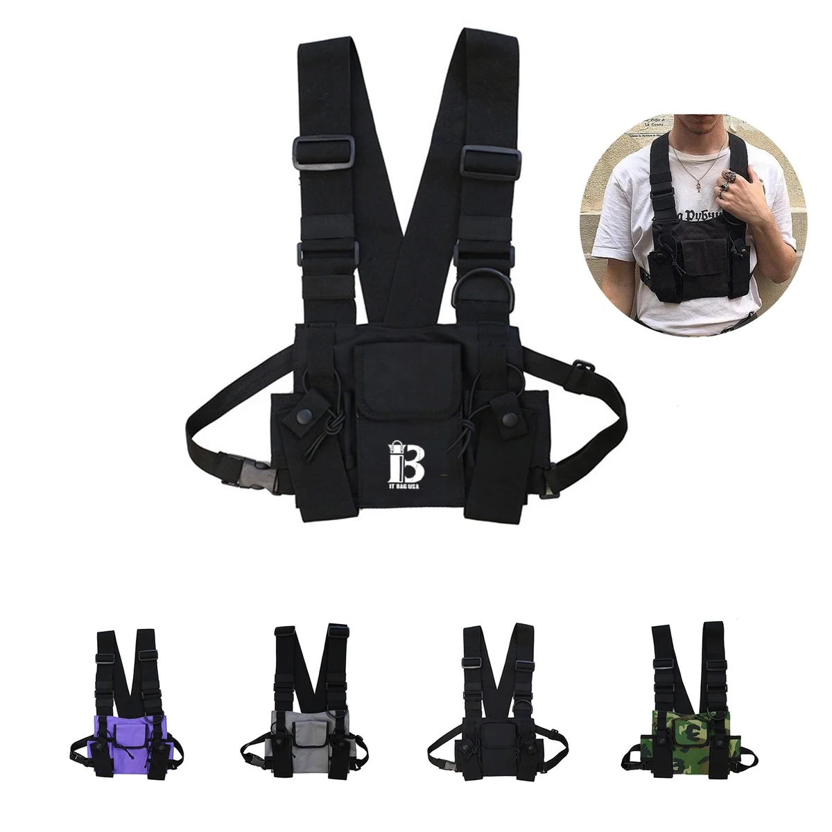 Radio Chest Rig Bag Holster Harness Pack For Man Woman 1