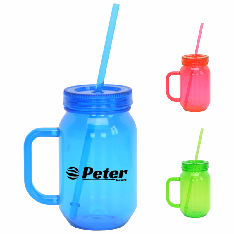 18oz Plastic Straw Cup