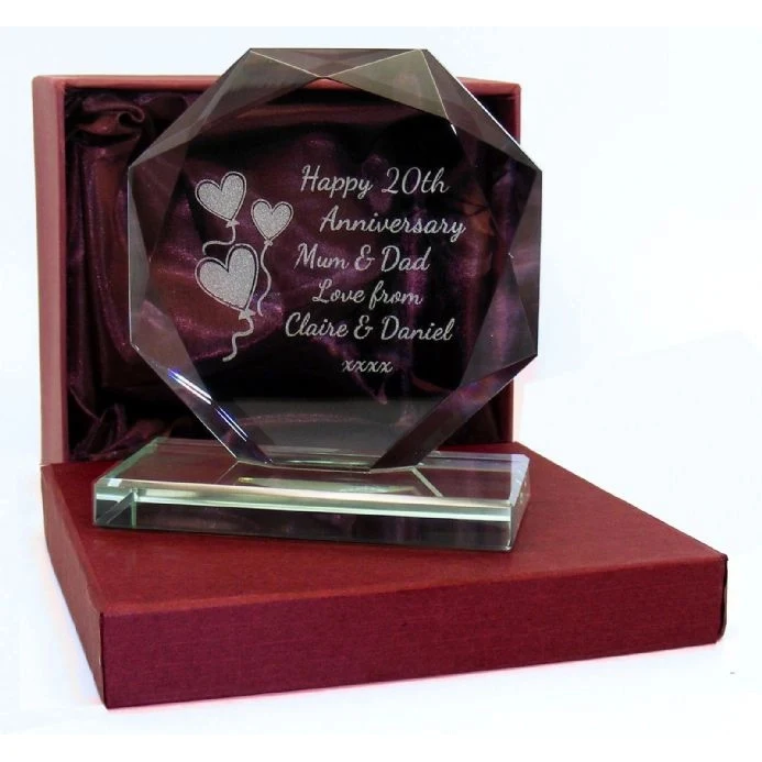 Anniversary Cut Glass Gift Personalised 1