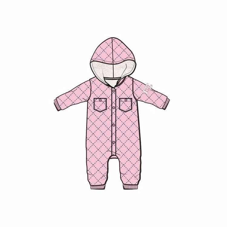 Newborn Quilted Romper Pink 0-9M