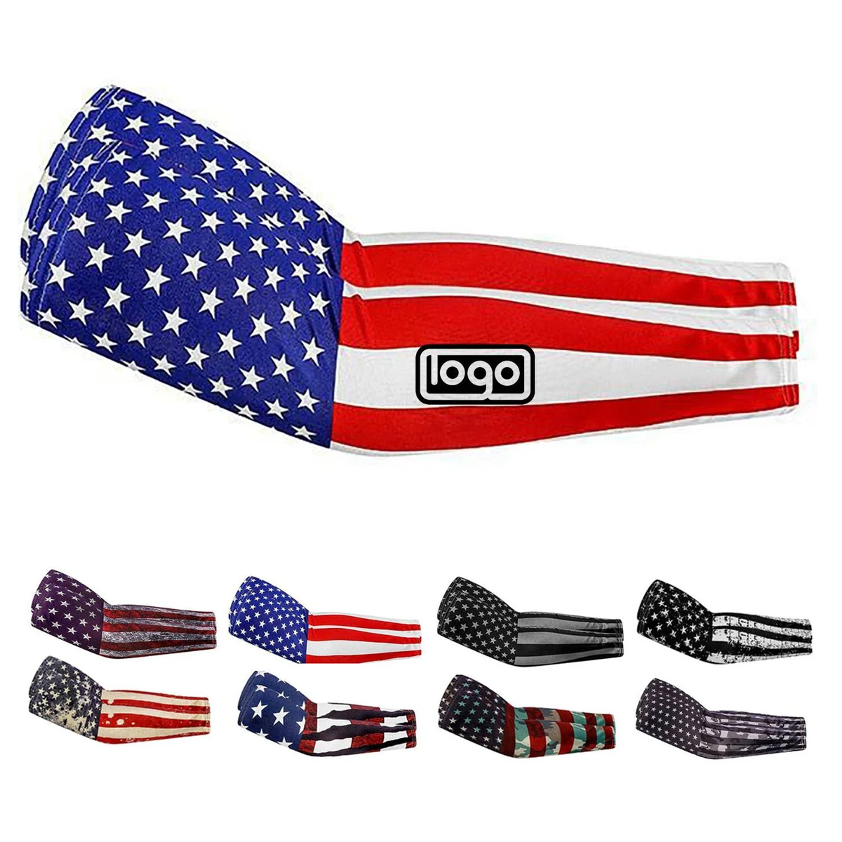 USA Flag UV Protection Cooling Arm Sleeves 1