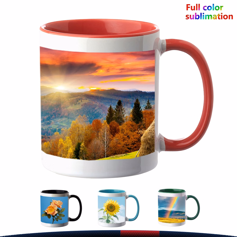 11 oz. Bright Two-tone Ceramic Mugs