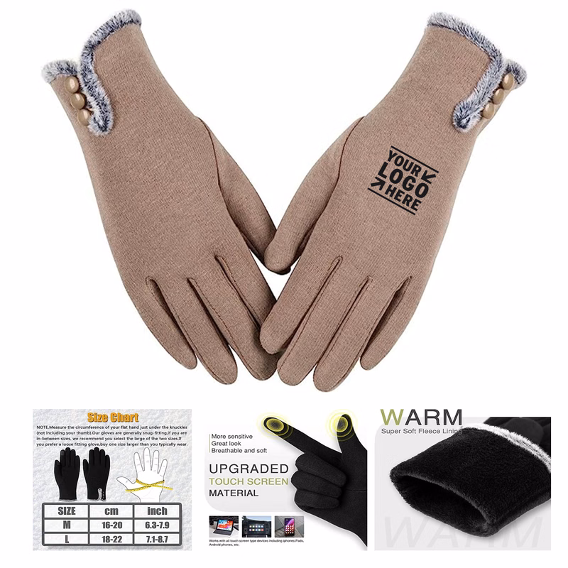Fleece Lined Windproof Touch Screen Gloves