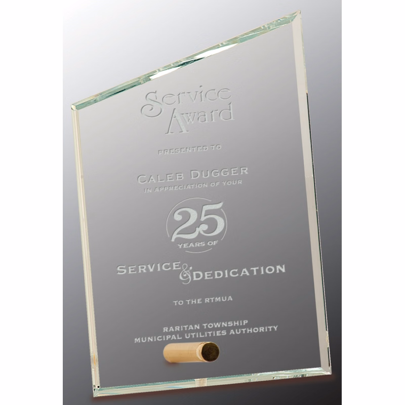 4" x 6" Clear Slant Rectangle CrystalEdge Glass Award