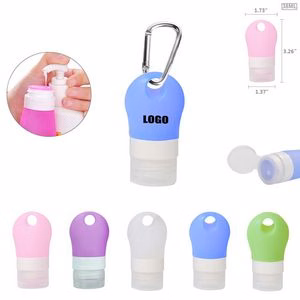 38ml Silicone Travel Bottle With Carabiner And Flip Up Lid
