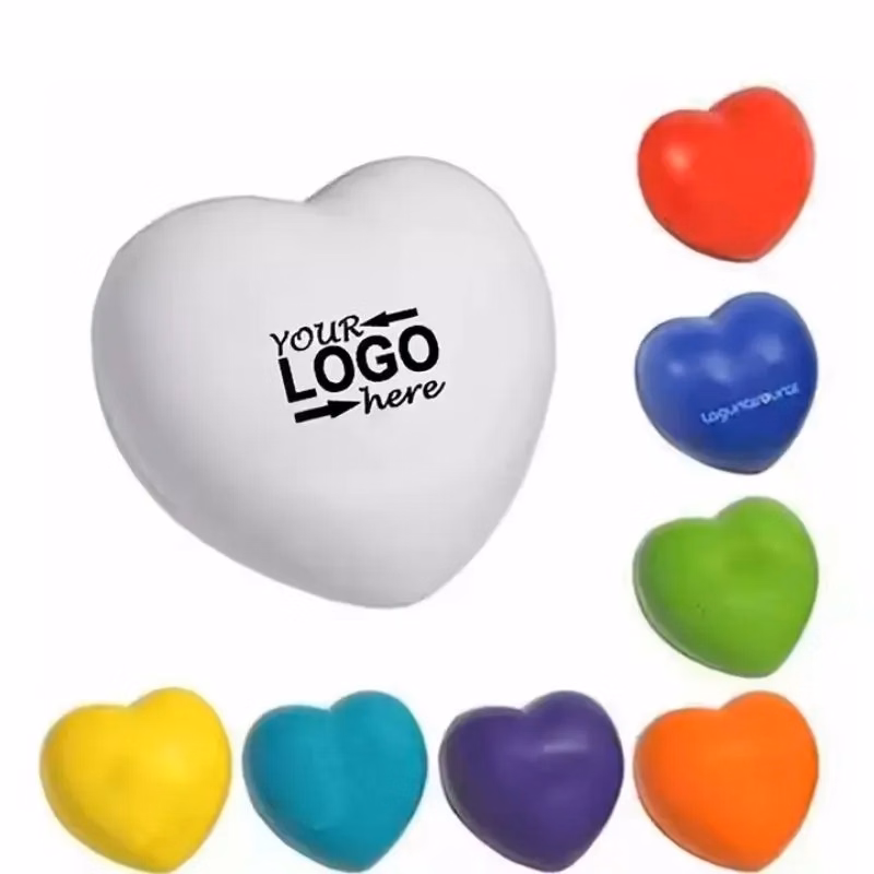 2.75" PU Heart Stress Balls for Anxiety