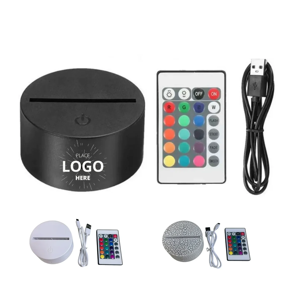 3D Night LED Lamp Base 16 Color 1