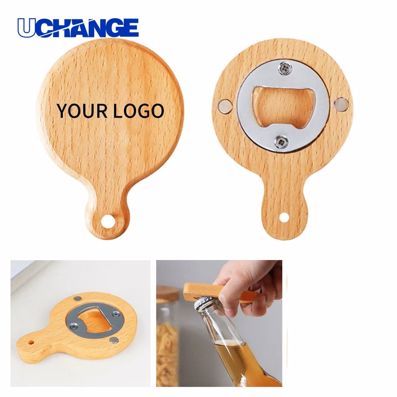 Bottle Opener Tool Wooden Refrigerator Magnet Design