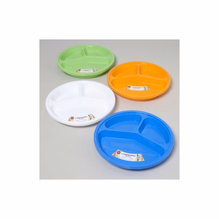 3 Compartment Plates - 2 Pack