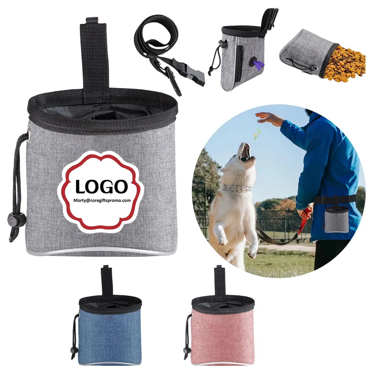 Pet Treat Bags With Adjustable Waistband 1