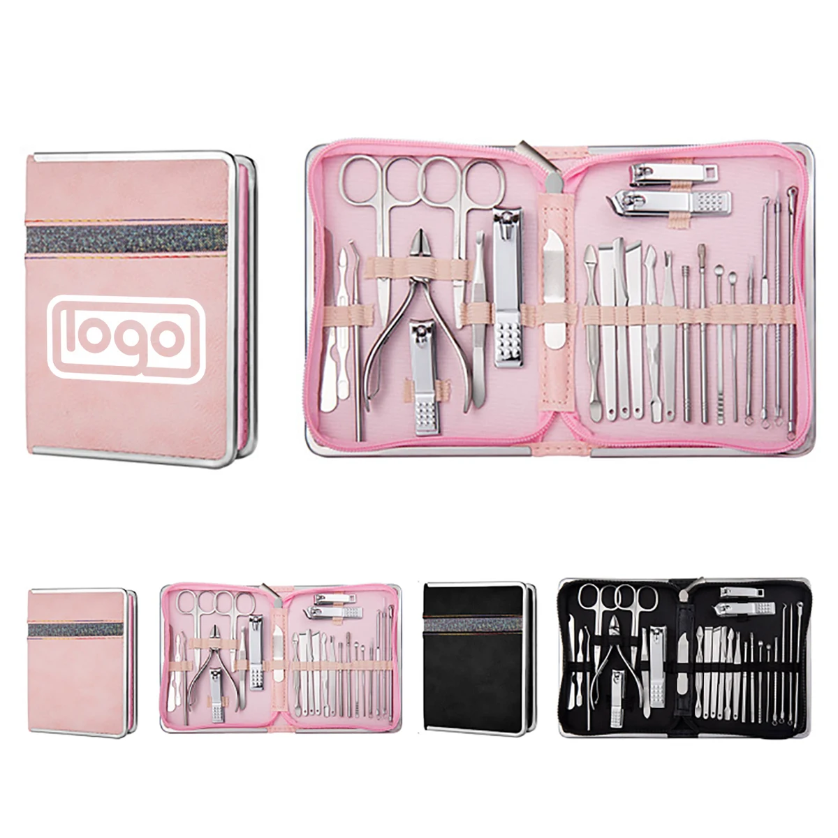 Stainless Steel Beauty Set w/ Zipper Bag 1