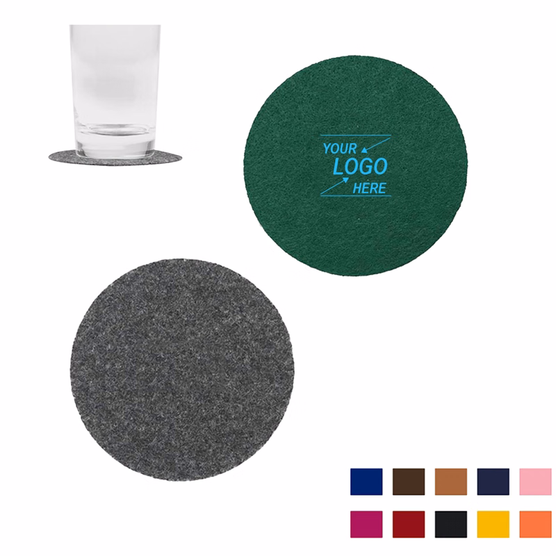 Round Felt Leather Drink Coasters