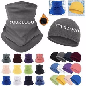 Polar Fleece hat Windproof Neck Warmer Gaiter Set