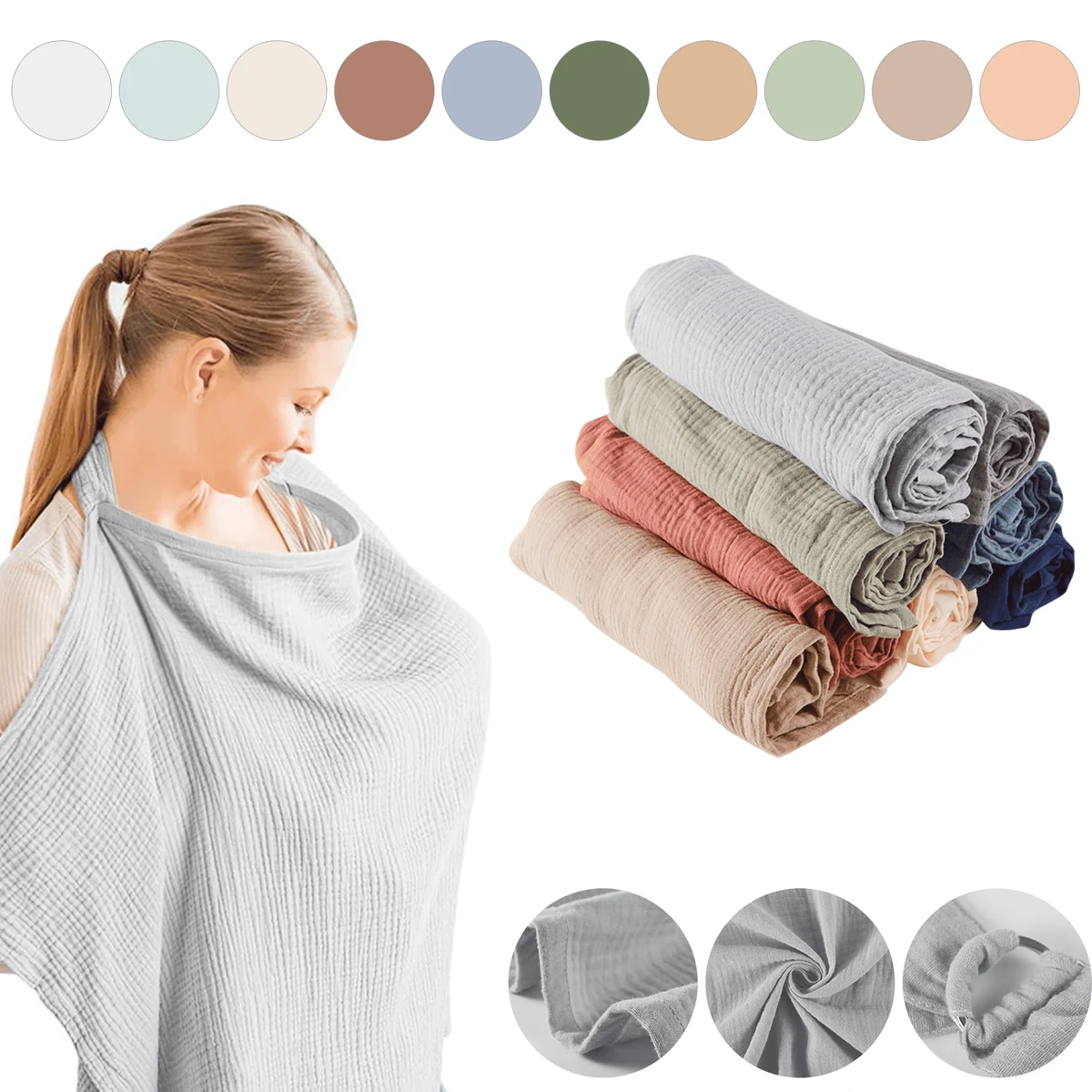 Soft Muslin Breathable Nursing Wrap 1