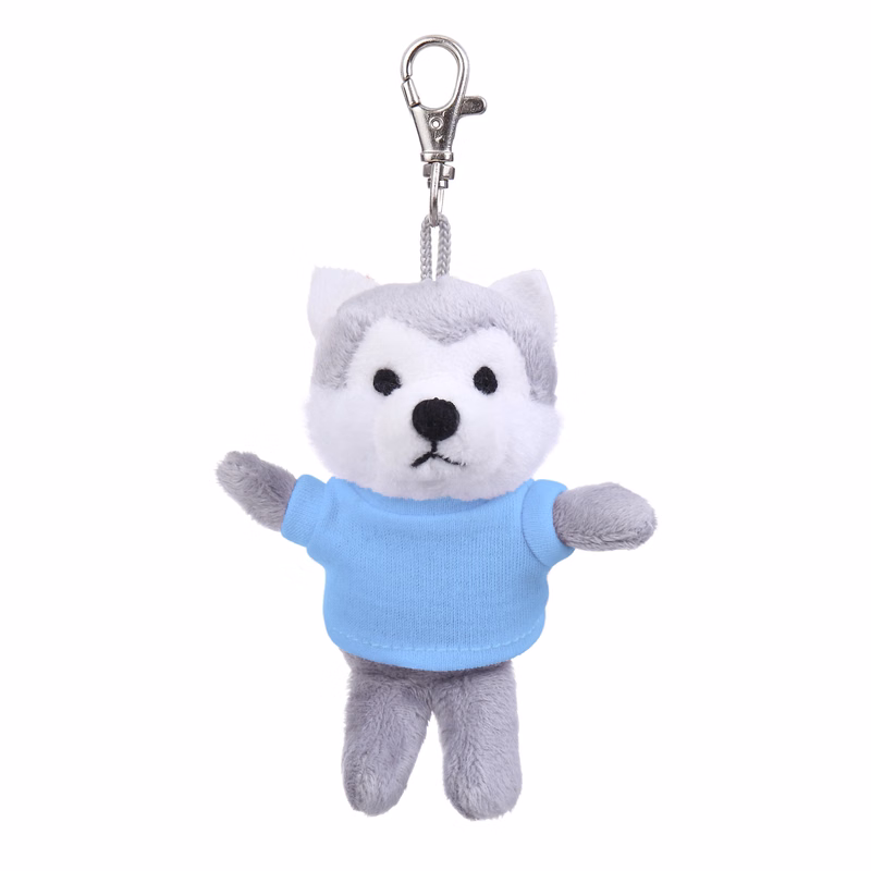 Soft Plush Wolf Keychain with Tee