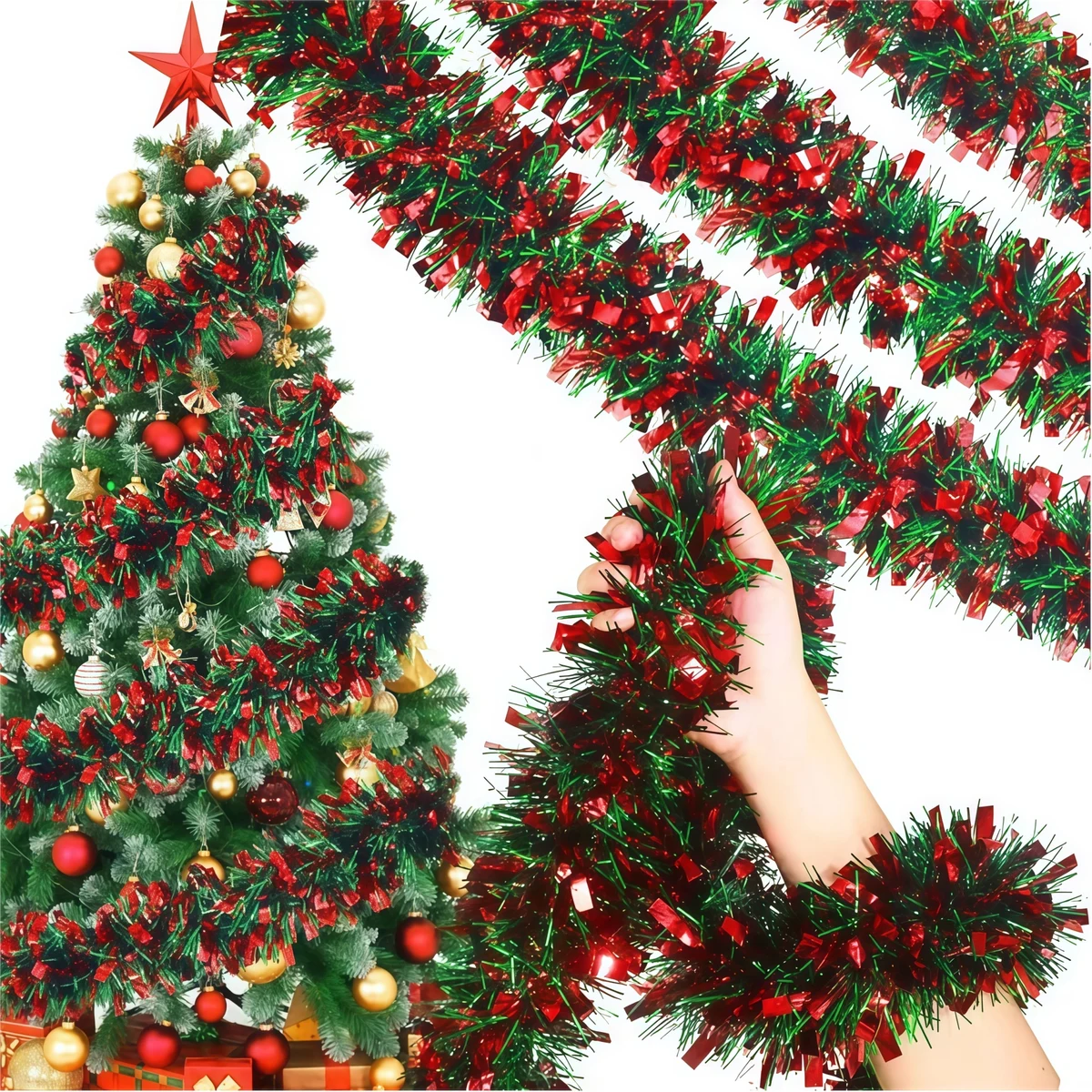 Holiday Tinsel Garland Decorations 1