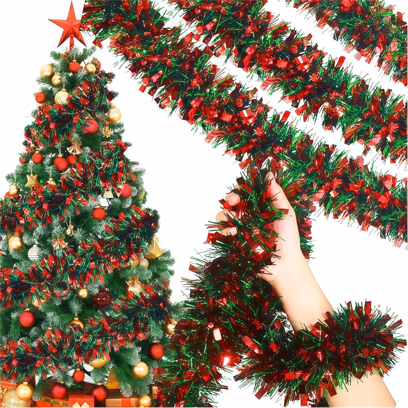 Holiday Tinsel Garland Decorations