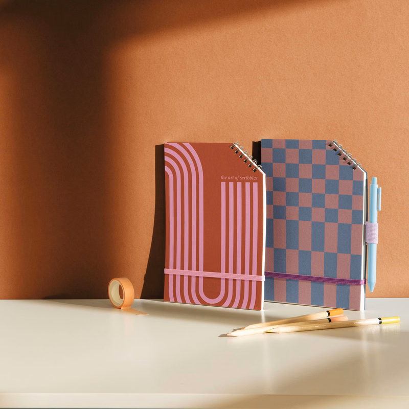 CORNER COIL NOTEBOOK - LARGE - SOLID COVER