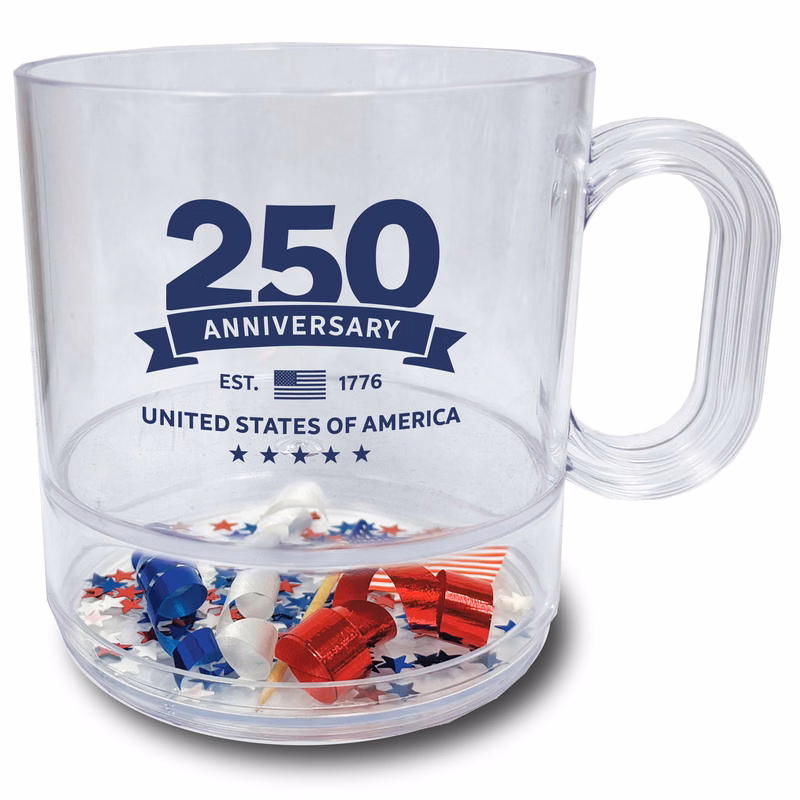 12oz USA 250 Compartment Coffee Mug with 1 Color Stock Imprint
