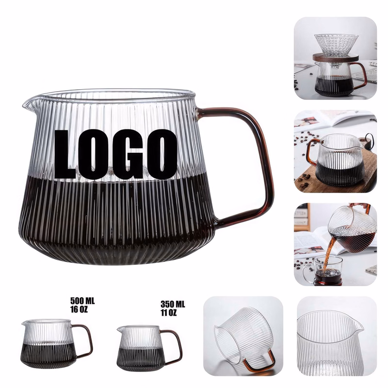11/16 OZ. Glass Hand Drip Coffee Sharing Pot &Gift Cup 11 oz